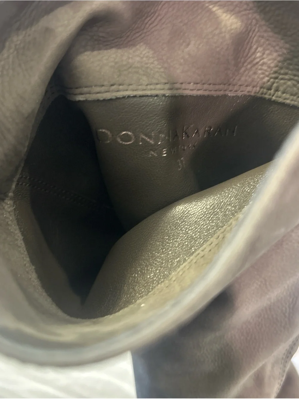 Donna Karan grey Suede Knee-High Boots